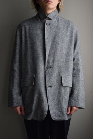 URU (ウル) for City Lights WOOL STRIPE 2 BUTTON JACKET [NAVY]