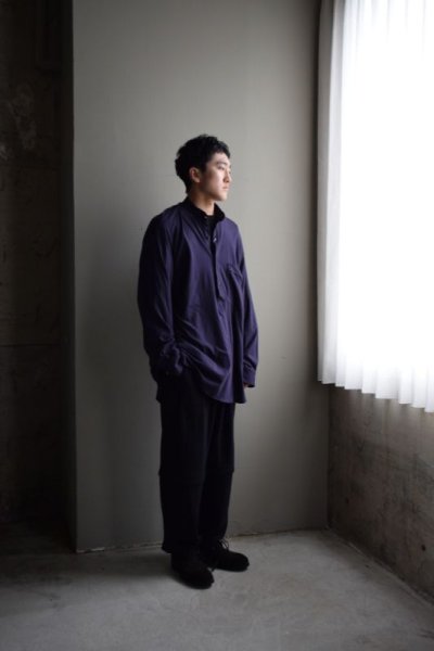 画像2: COMOLI (コモリ) ジャージ プルオーバーシャツ [NAVY]