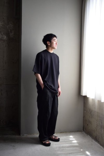 画像3: COMOLI (コモリ) コットンジャージ 半袖Tシャツ [FADE BLACK]