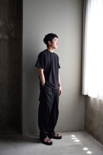 画像1: COMOLI (コモリ) コットンジャージ 半袖Tシャツ [FADE BLACK]