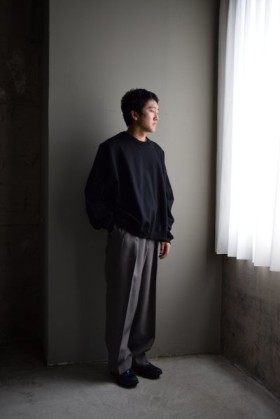 画像1: MARKAWARE (マーカウェア)   Organic Wool Survival Cloth DOUBLE PLEATED TROUSERS [GRAY] 