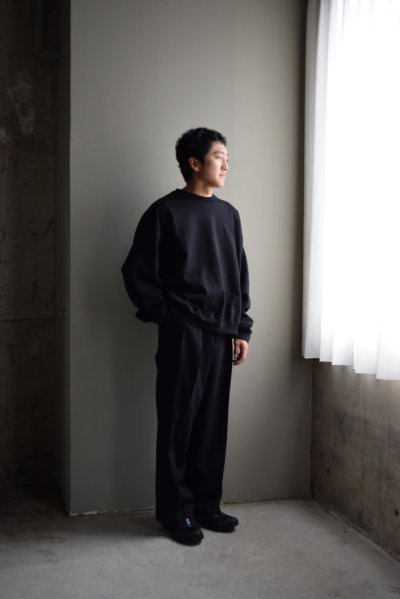 画像1: MARKAWARE (マーカウェア)   Organic Wool Survival Cloth DOUBLE PLEATED TROUSERS [BLACK] 