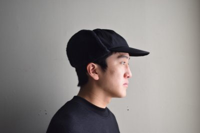 画像1: COMESANDGOES  (カムズアンドゴーズ) CLEAR TWILL EAR CAP no.26080 [BLACK]