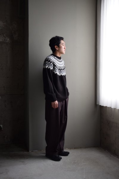 画像1: MARKAWARE (マーカウェア)   Organic Wool Flannel DOUBLE PLEATED TROUSERS [DARK BROWN] 