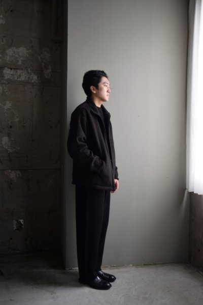 画像1: MARKAWARE (マーカウェア)  Natural Color Alpaca / FLEECE TRACK JACKET [Natural Black]