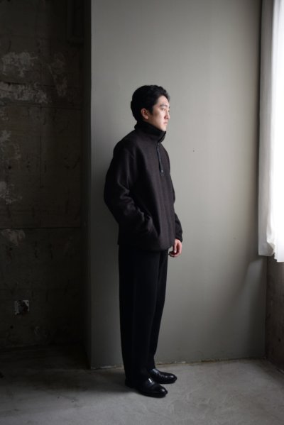 画像1: MARKAWARE (マーカウェア)  Natural Color Alpaca / FLEECE TRACK JUMPER [Natural Black]