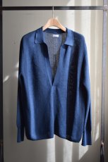 画像5: WALENODE (ウェルノード) Paper & Recycled polyester Skipper knit wear [Blue] (5)