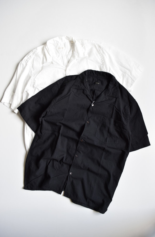 COMOLI コモリ ベタシャン オープンカラー シャツ ブラック　3