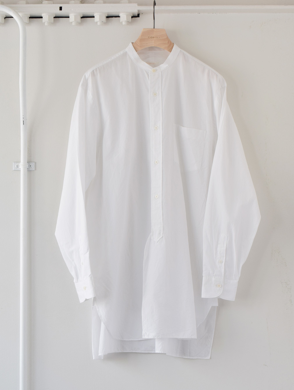 comoli コモリ バンドカラーシャツ 白 ホワイト  1