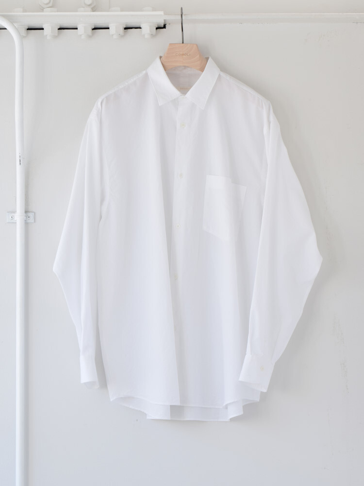 【18AW】comoli バンドカラーシャツ  ホワイト　サイズ 2