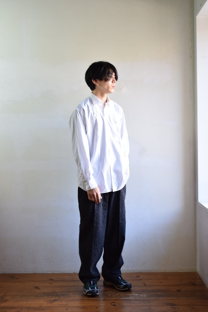新品未使用COMOLI (コモリ) バンドカラーシャツ [SAX] size1