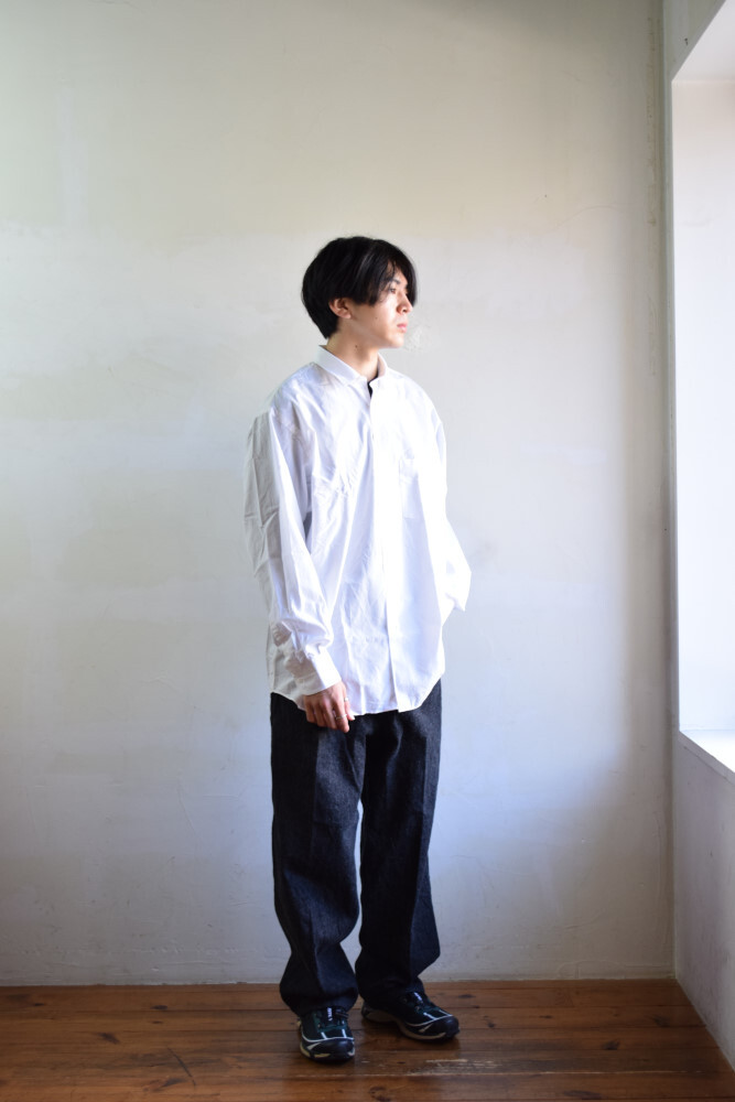 【COMOLI】コモリ バンドカラーシャツ サイズ3