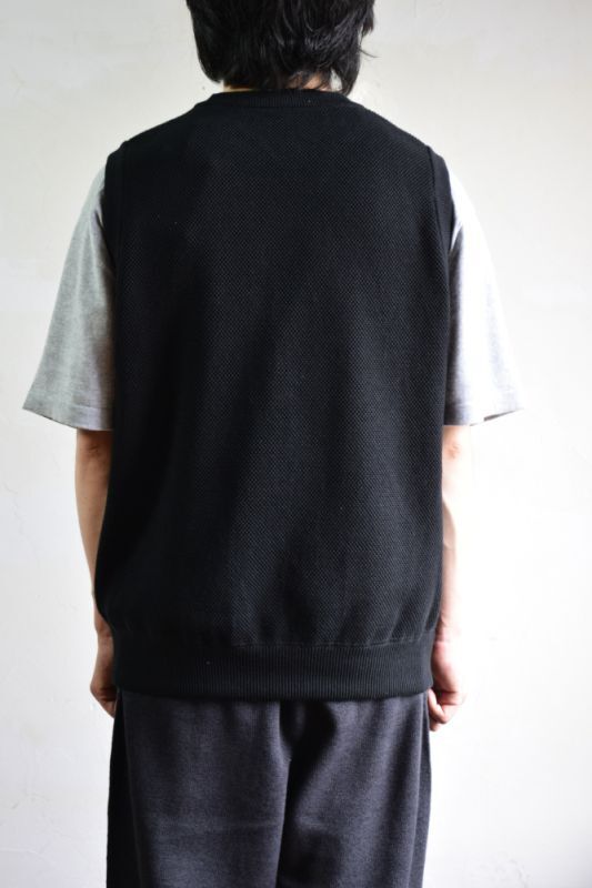 23ss クレプスキュール Moss Stitch C/N Vest ブラック www