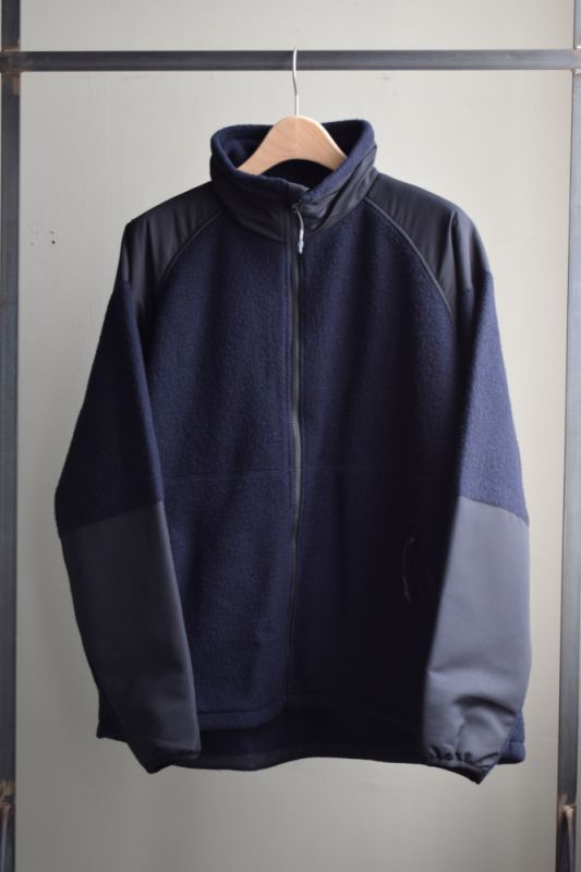SALE】URU (ウル) Wool Cashmere Fleece ZIP UP BLOUSON [D.NAVY]