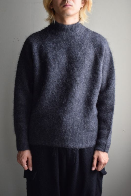 crepuscule (クレプスキュール) Mohair Alpaca Moc Neck L/S [C.Gray]