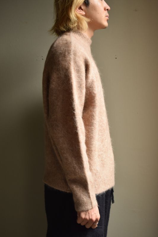 crepuscule (クレプスキュール) Mohair Alpaca Moc Neck L/S [Beige]